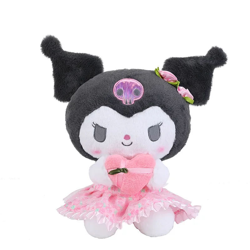 Juguete de peluche esponjoso Kawaii Kuromi, muñeca encantadora My Melody, Animal relleno, campo de flores romántico, bonito regalo de cumpleaños para niños