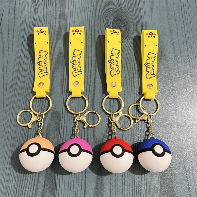 Anime Poké Ball Keychain Cute Pokémon Cartoon Peripherals Backpack Decoration Charms Birthday Party Gifts Children's Toys