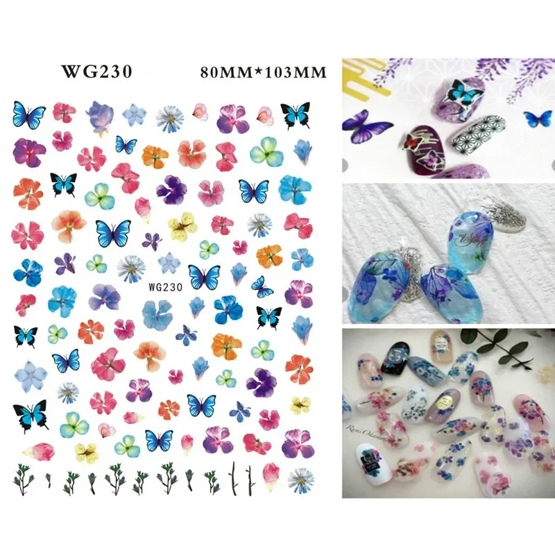 1 قطعة فراشة ذاتية اللصق مسمار ملصقا الليزر الملونة زهرة الحشرات لمسمار الفن الوشم مانيكير المغلفات أدوات الديكور #2