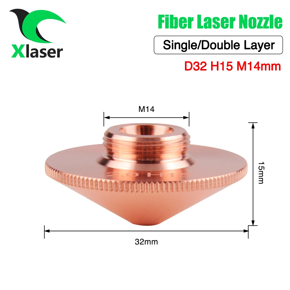 Laser Nozzle Dia.32mm M14 For Raytools Single Double Layer Caliber 0.8-5.0mm for Raytools Bodor Fiber Laser Cutting Machine