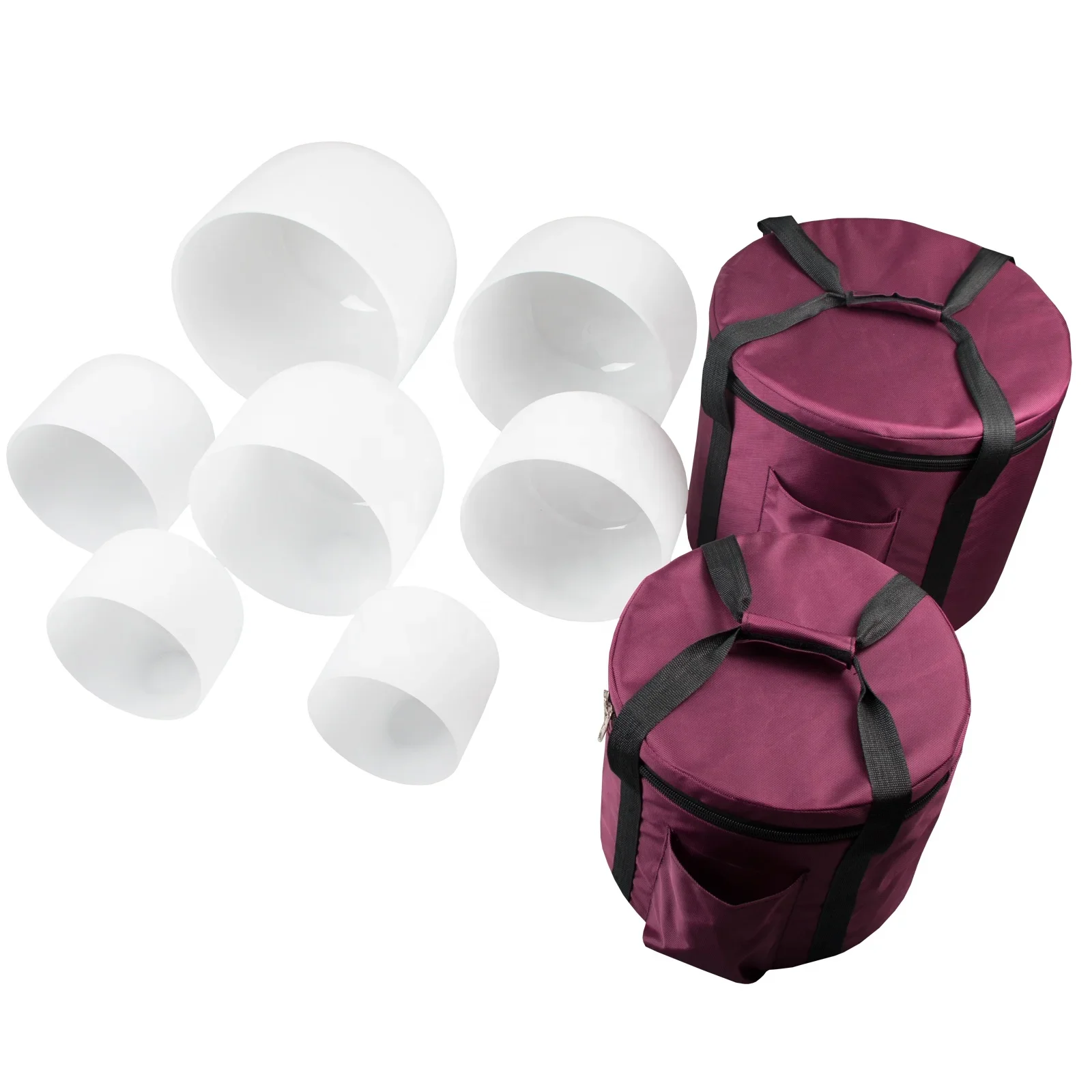 High Cost Performance Frosted White 7 Piece Crystal Singing Bowl Set Full Moon For Sound Therapy