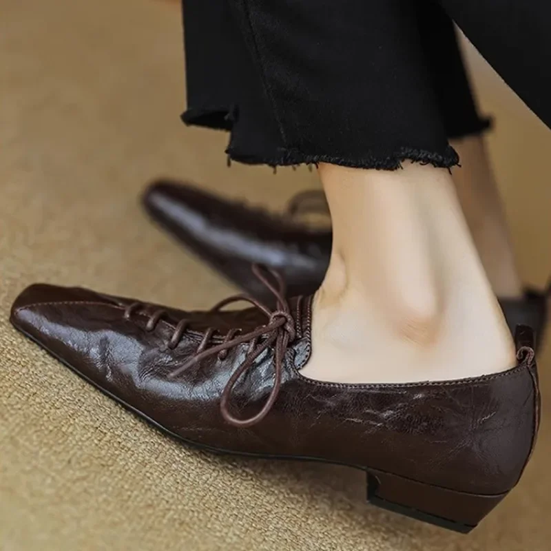 Shoes Women Pumps Elegant High Heels Luxury Sexy Low-heeled Square Toe Black Party Dress Woman Trendy Comfortable Cheap on Sale