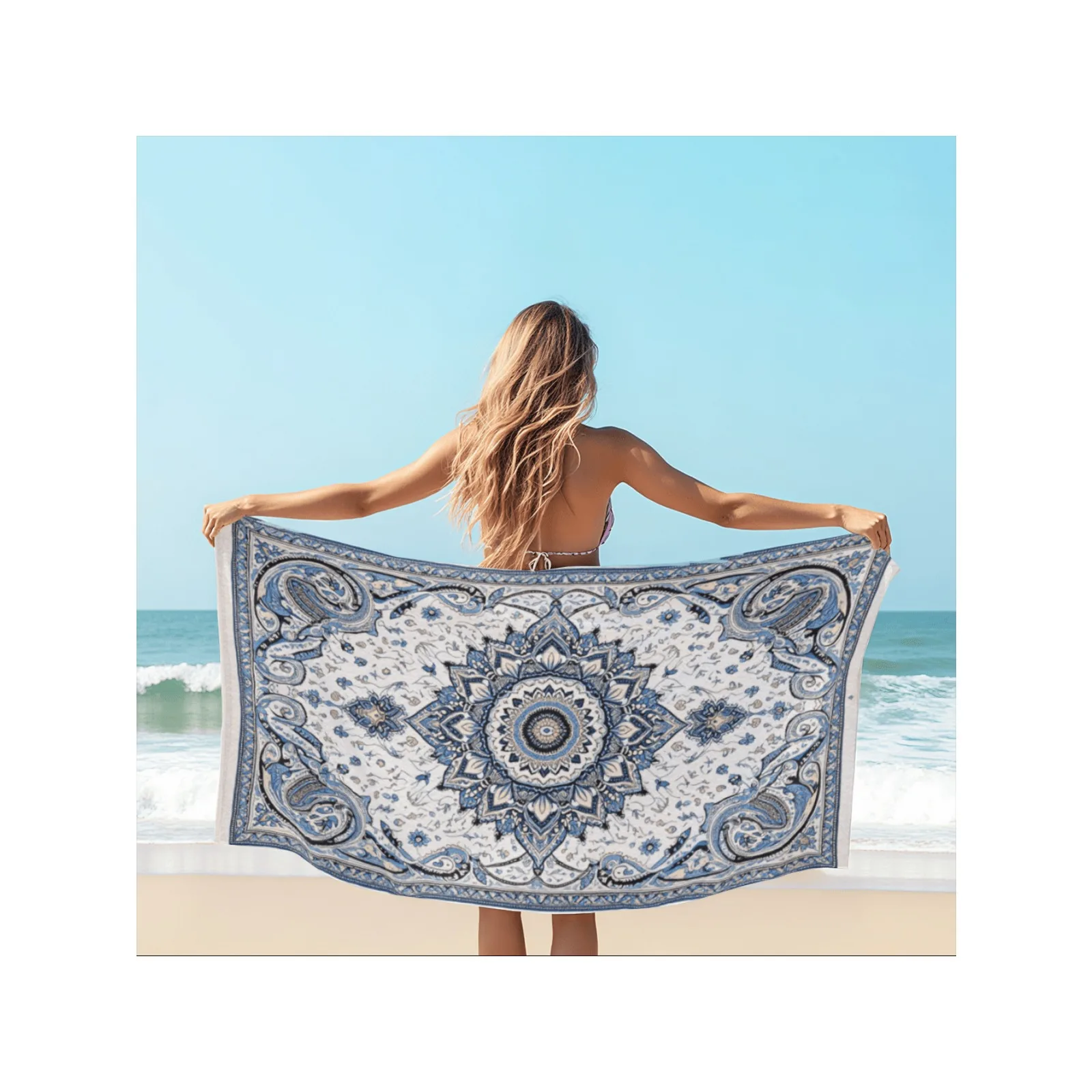 

New Beach Towel, Soft and Absorbent Quick-Drying Bath Towel, Lightweight and Portable Sun Protection Towel, Foldable and Multifunctional Outdoor Towel, Suitable for Beach, Picnic, Camping and Travel, Comfortable and Breathable Towel for Outdoor Use.