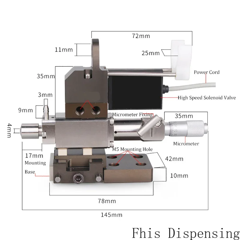 Dispensing Machine Non Contact Dispensing Valve Micrometer Fine Tuning Quick Valve High Speed Injection Valve