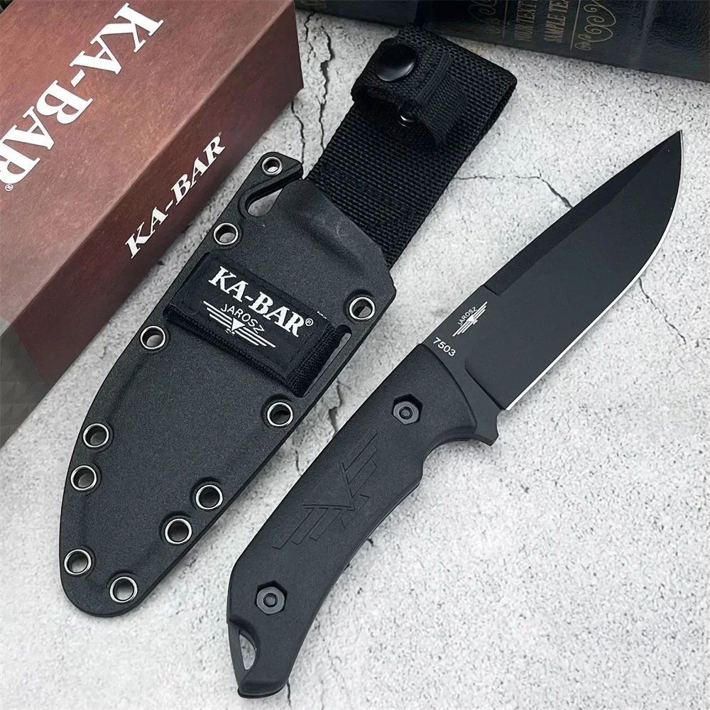 KB 7503 Professional Outdoor Fixed Blade Knife 9Cr13Mov Steel Nylon Fiber Handle Camping Hunting Self-Defense with Sheath