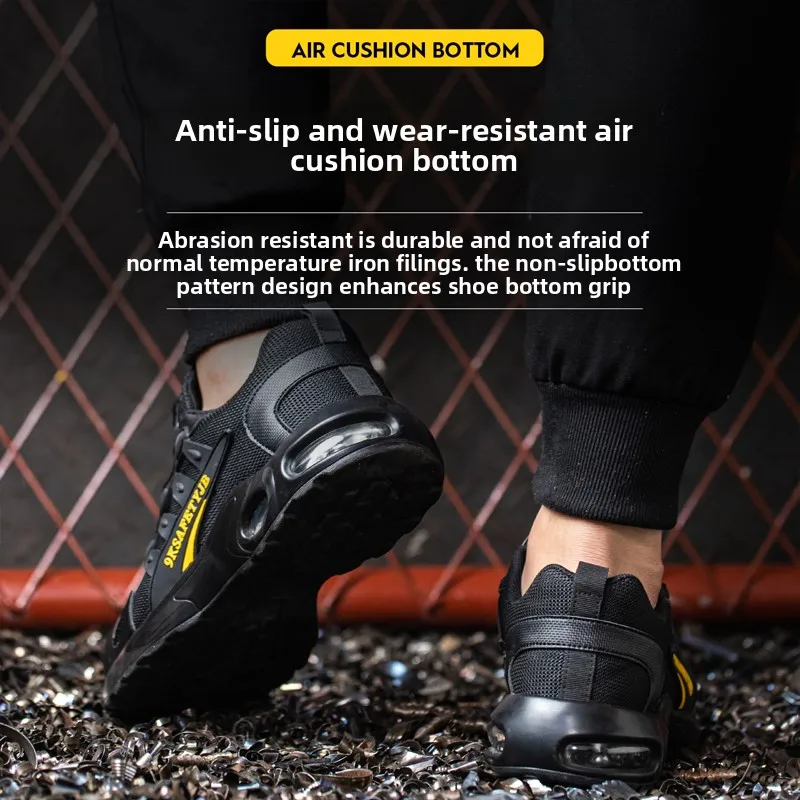 أحذية أمان رجالية الصلب تو أحذية رجالية مكافحة سحق مكافحة ثقب العمل التمهيد أحذية العمل أحذية مقاومة للانزلاق تنفس