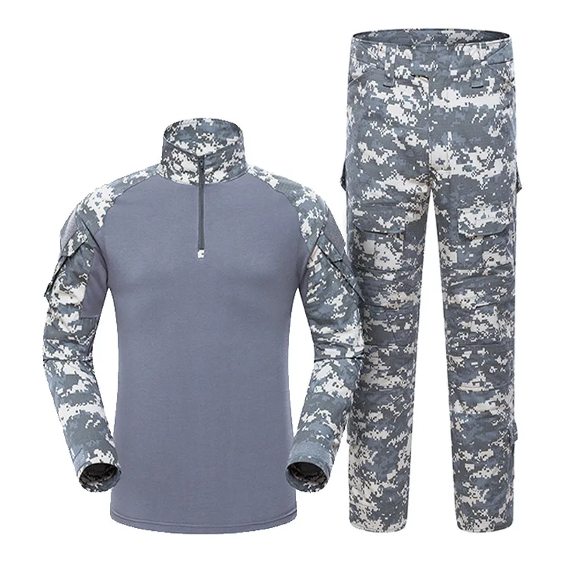 Traje de rana de manga larga para hombre, Camuflaje americano, traje de entrenamiento de rana al aire libre, traje táctico, uniforme militar, bosque Digital