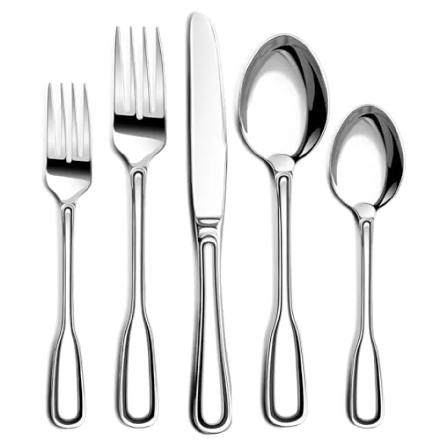 

Silverware Set For 12, 60 Piece Flatware Cutlery Set With Ergonomic Wide Handles Mirror Polished Stainless Steel Utensils Set Fo