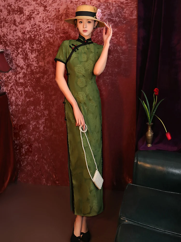 

Элегантное длинное платье Dr New Chinese Sle с высокой талией и разрезом, из полиэфирного волокна, для повседневной носки.