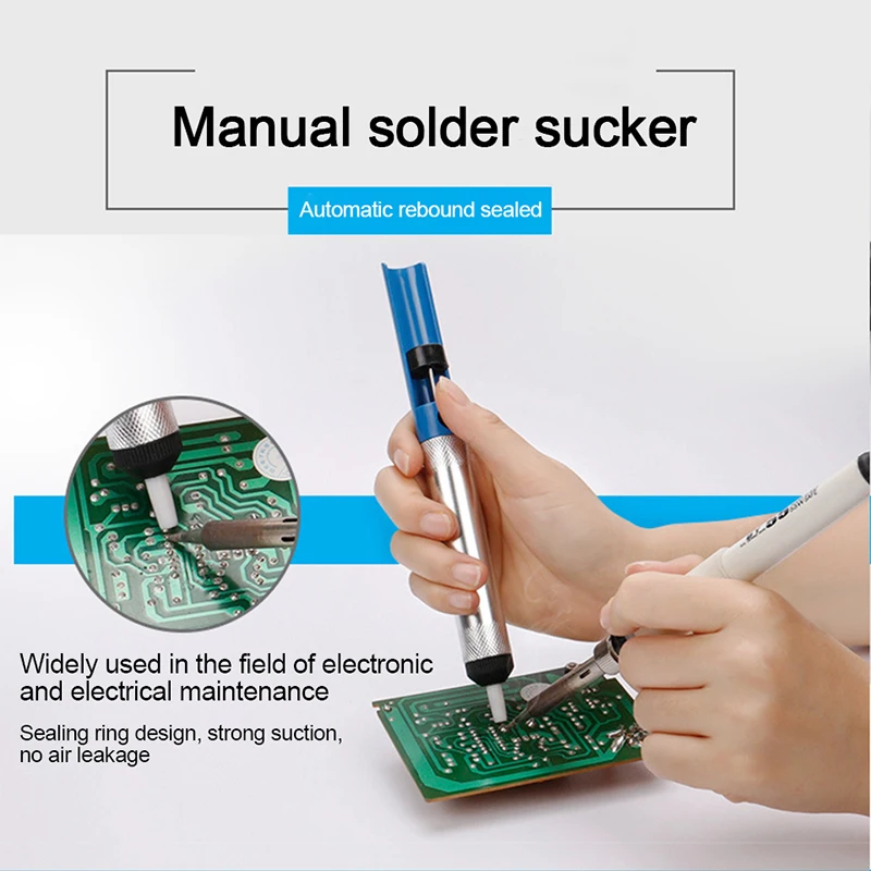 Pompa Pematrian Pengisap Solder Plastik Pengisap Solder Vakum Kuat Solder Listrik Besi Solder Alat Pelepas Pengelasan
