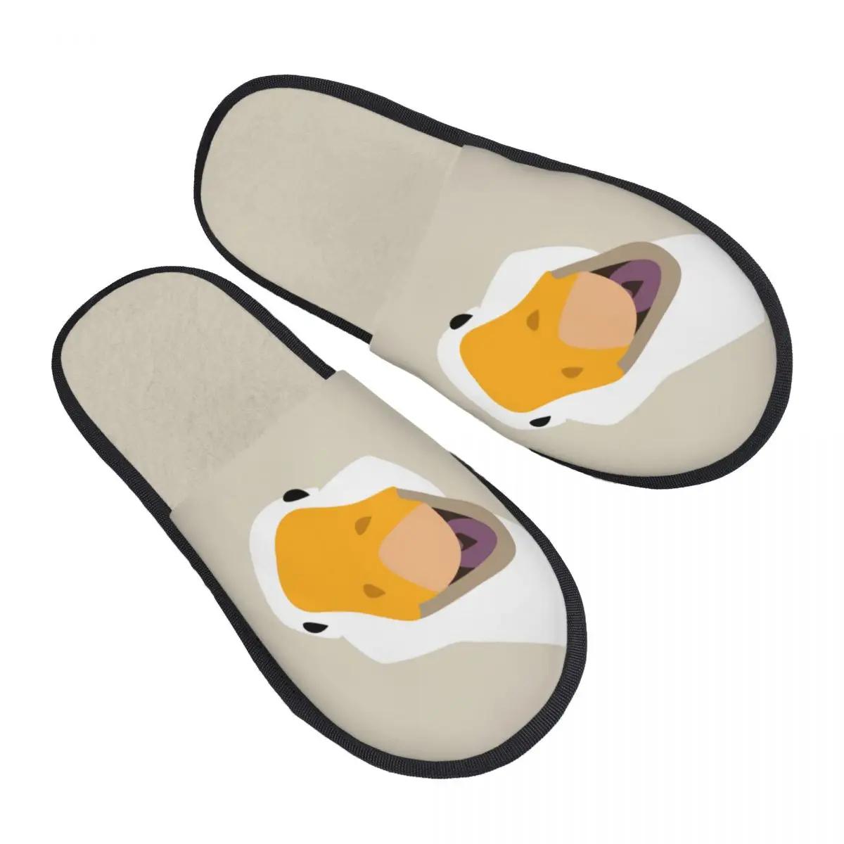 Funny Goose Face Indoor Slippers Furry Slipper Winter Home Shoes House Flat Closed Toe Slides Flip Flops