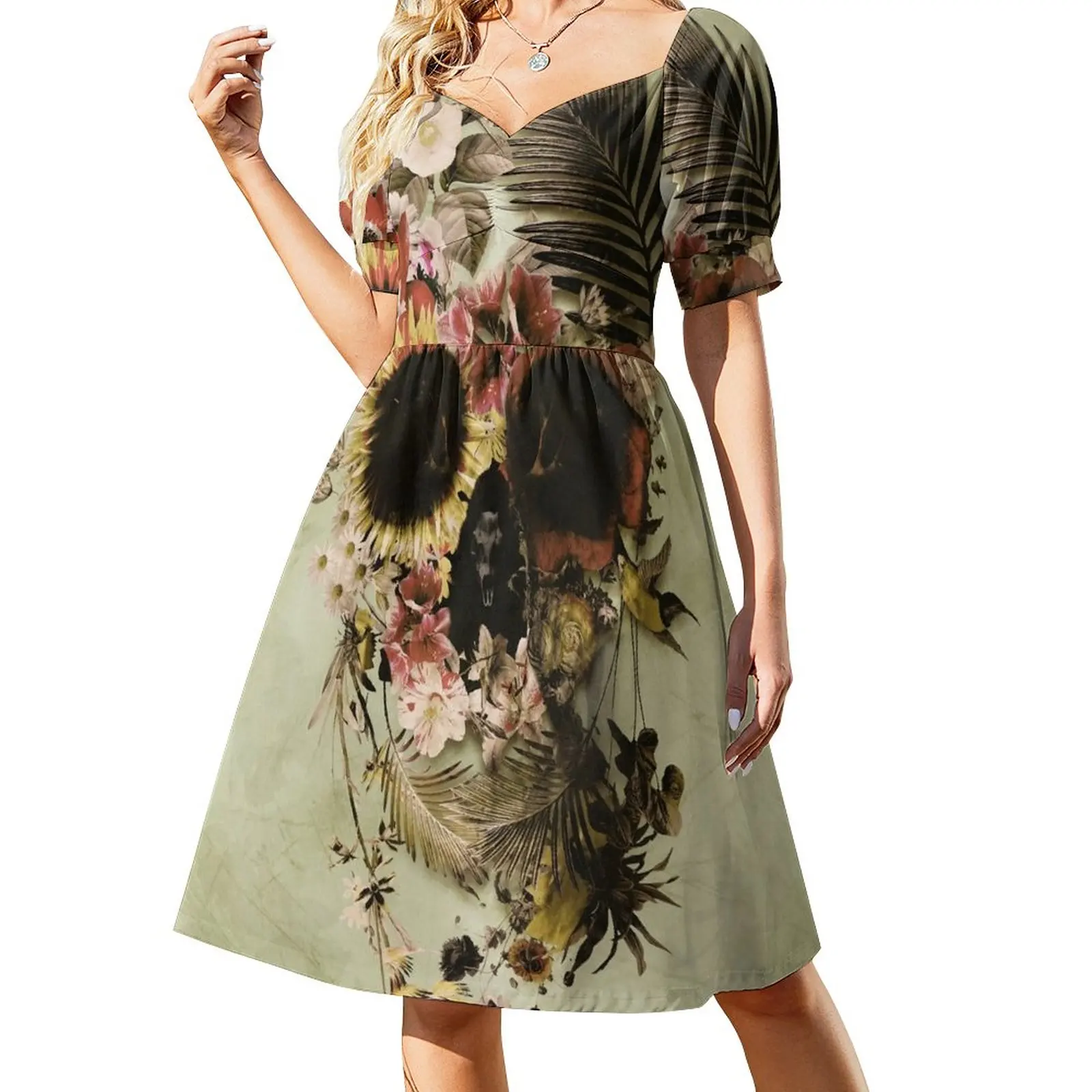 

Garden Skull Light Dress summer dresses Clothing summer woman dress 2023 Women's evening dress