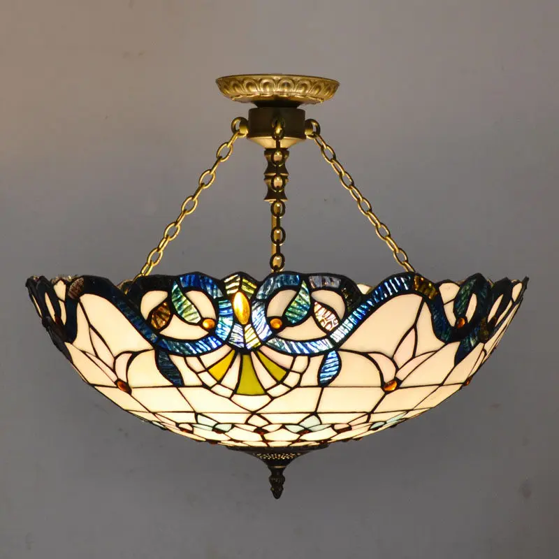 Tiffany Stained Glass Lampshade Ceiling Lights Vintage Hanging Lamps For Dining Room Kitchen Light Fixtures Home Art Decoration