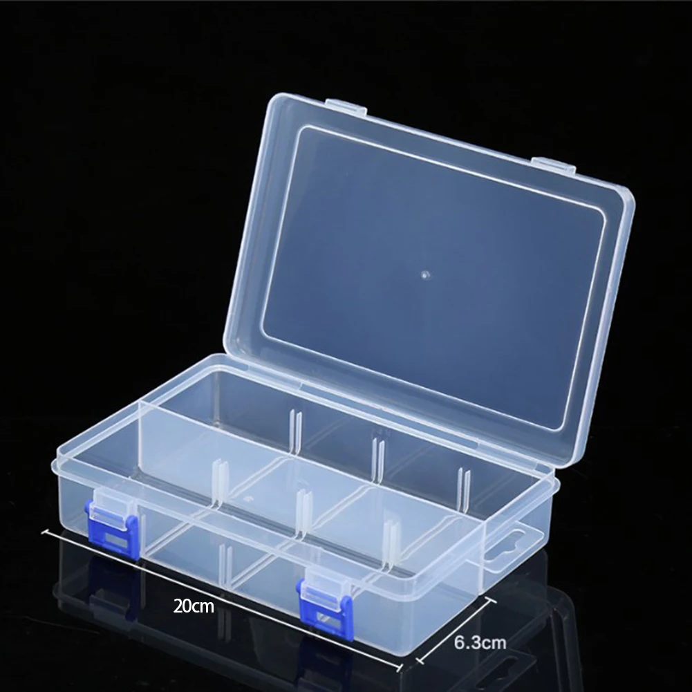 1 Pcs  Adjustable  8 Grids Compartment Plastic  Jewelry Storage Box Screw  Holder Case Display  Organizer Container