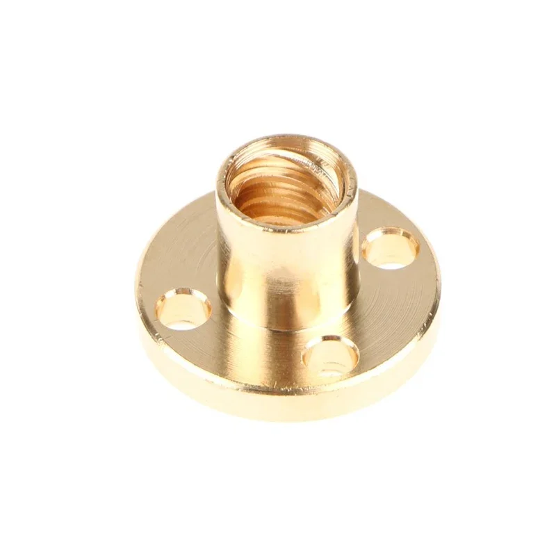 Trapezförmige T8-Schraubenmutter, 8 mm Kupferschrauben für Schrittmotor-Leitspindel, Durchmesser 10 mm, Teilung 2 mm, Messing-Anleitung für 3D-Drucker-Teile