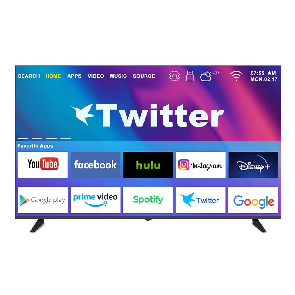 Original 4K UHD LCD QLED Android Wifi LED TV Smart 32 43 55 60 70 75 85 Inches With 120Hz Refresh Rate For Hotels