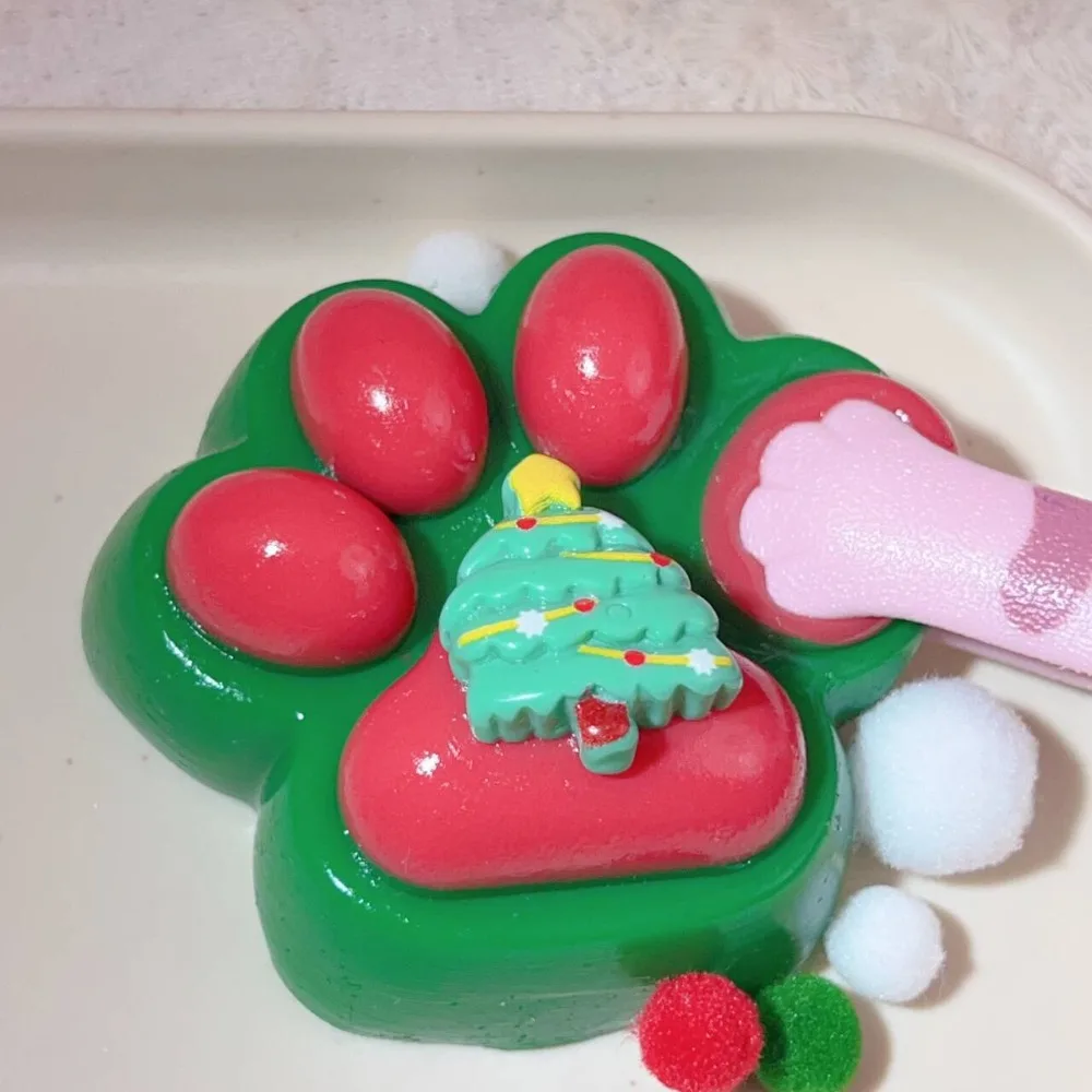 

Милая игрушка с медленным отскоком, кошачья лапа, TPR, мягкая игрушка для снятия стресса и декомпрессии, рождественская елка, кавайная игрушка для снятия стресса