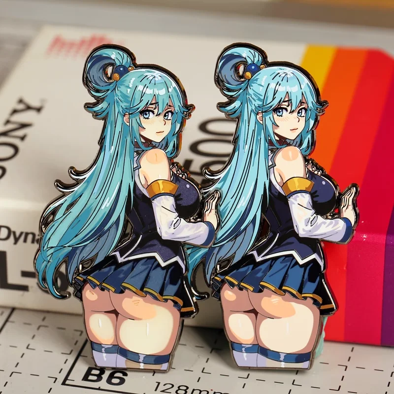 Anime Figure Aqua Higher Quality Alloy Enamel Craft Brooches Badge Backpack Fashion Accessories Kawayi Stickers Sexy  Ornament