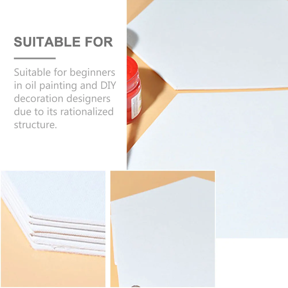 

4Pcs Oil Painting Boards Premium Cotton Artist Panels Hexagonal Design Blank Sketchpad for Acrylic Paint Multi-Purpose Drawing