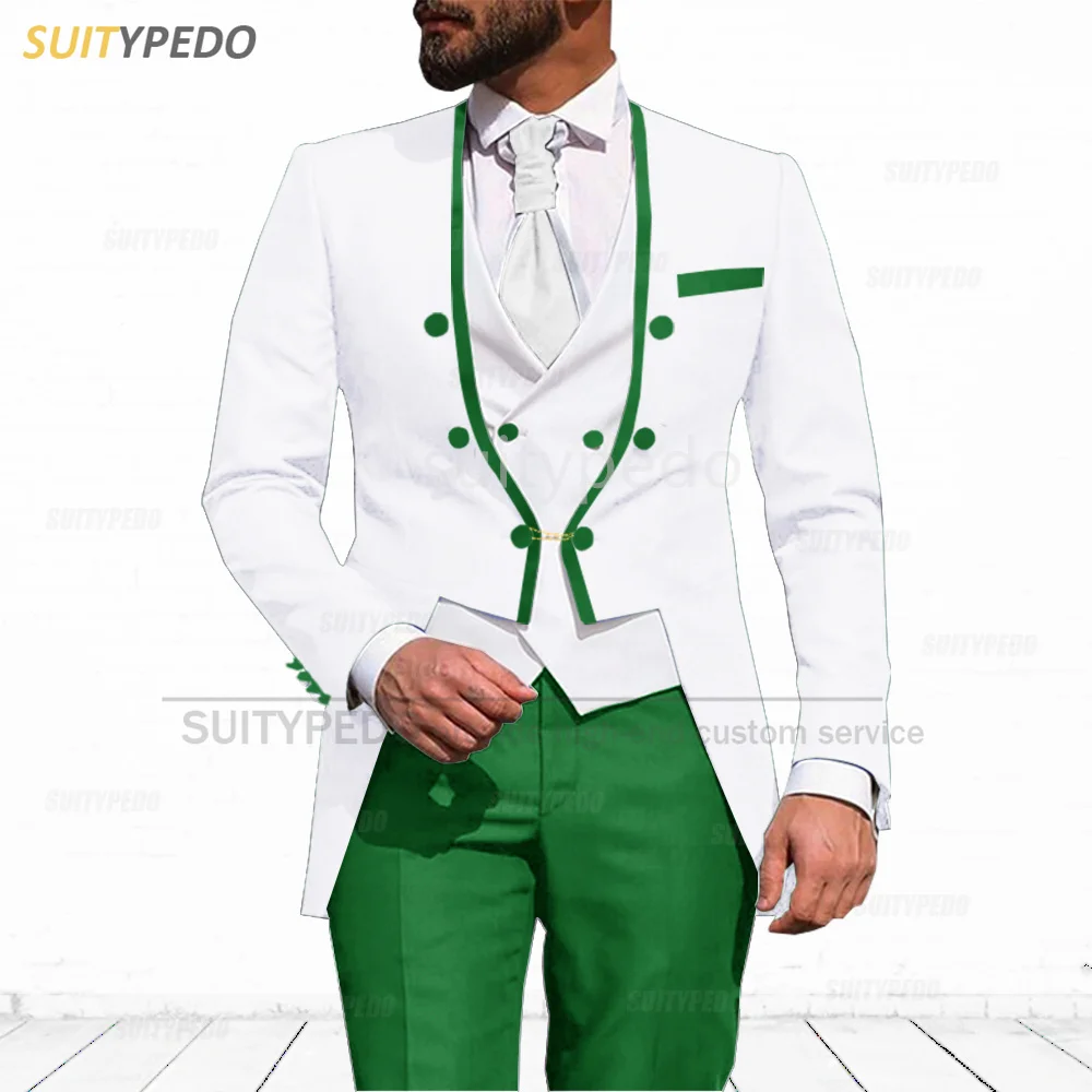 

Classic Men Suit Set Wedding Party Groomsman Tailor-made Slim Fit Blazer Vest Pants 3 Pieces Formal Banquet High Quality Outfits