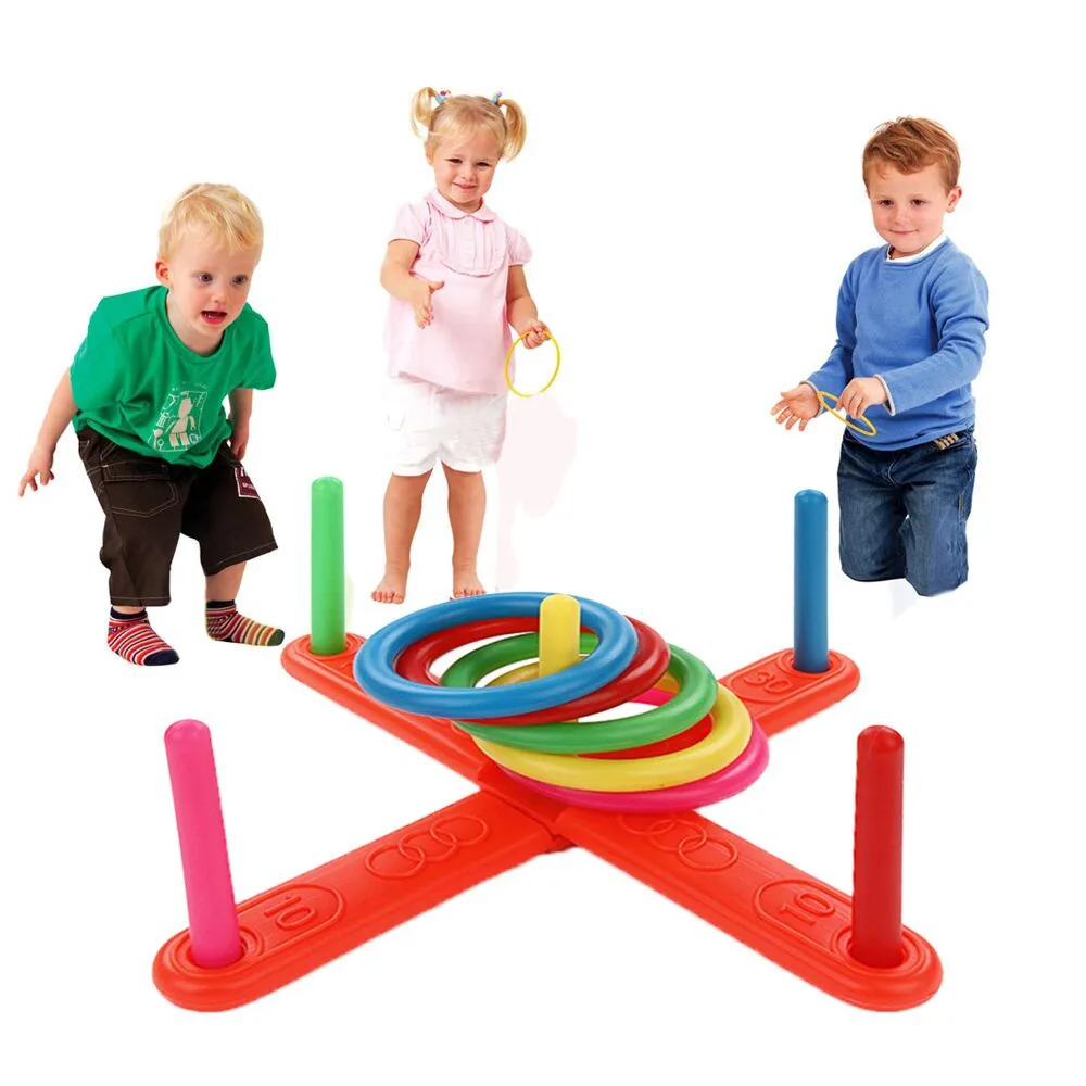 

Hoop Ring Toss Plastic Ring Toss Quoits Garden Game Pool Toy Outdoor Fun Set Toys Children Kid Gift Funny Kids Outdoor Sport Toy