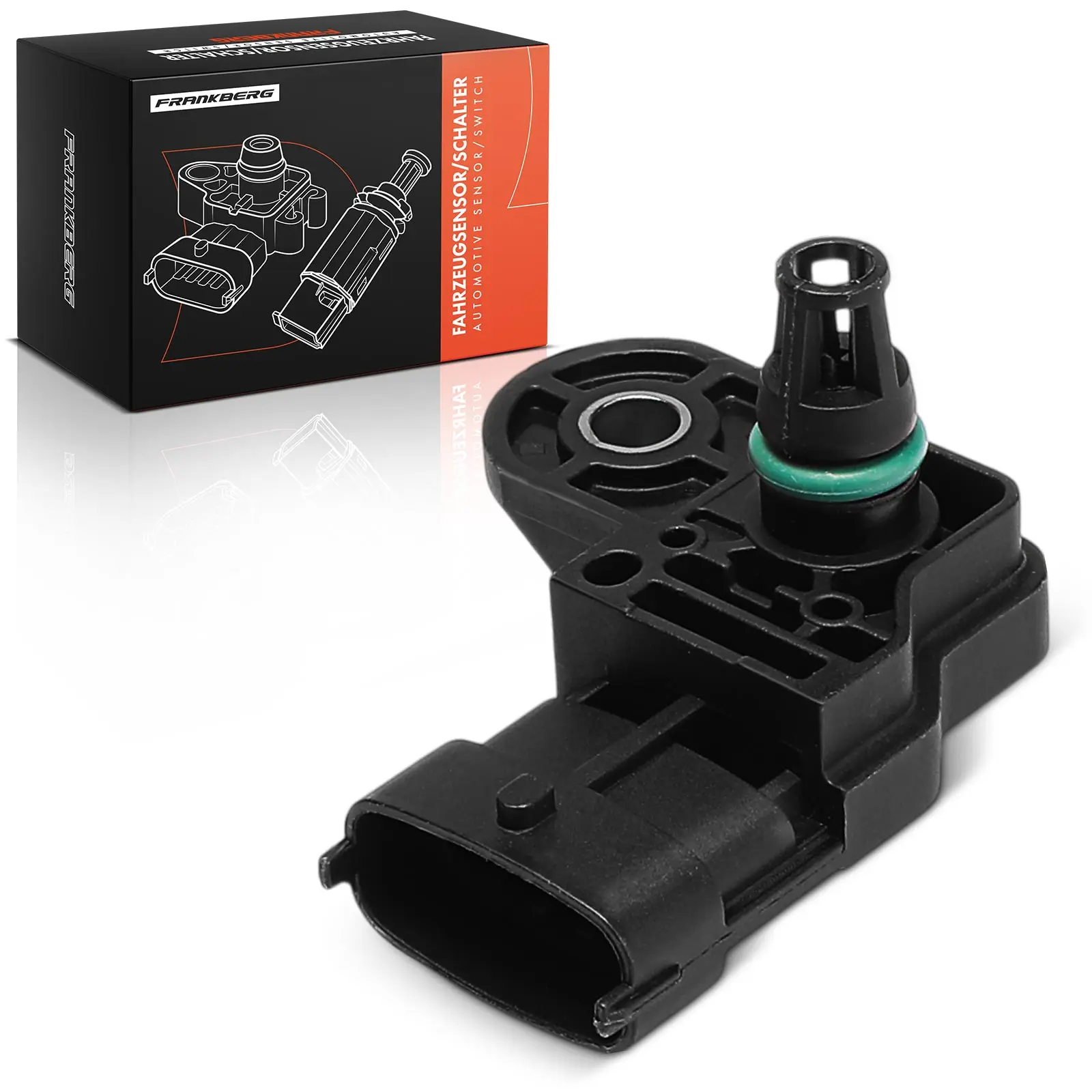 Frankberg 1x Sensor Inlaatpijp Druk voor Alfa Romeo Mito Giulietta Fiat 500 Panda Jeep 0281006029 H8200758731