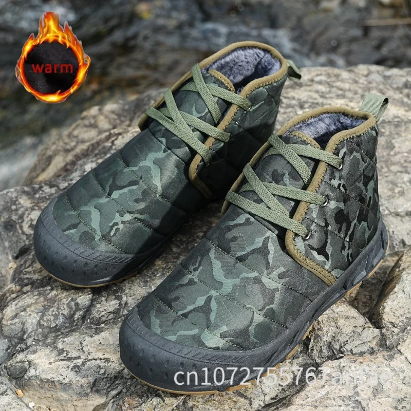 

New Winter Warm Men's Snow Boots High Quality Camouflage Men's Ankle Boots Waterproof Mountaineering Boots Non-Slip Sneakers