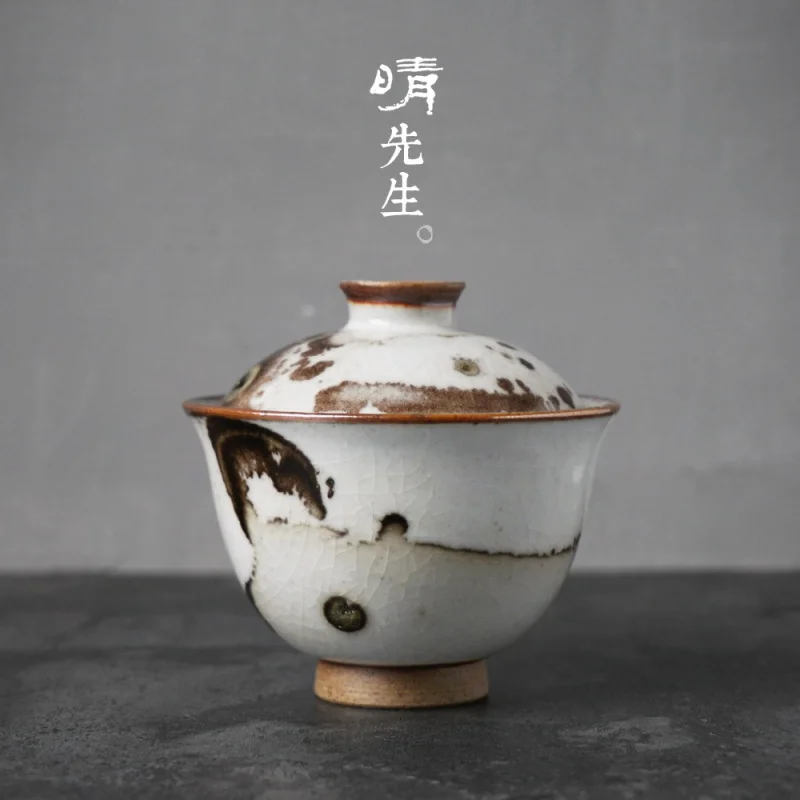 

Handmade Ink Painting Freehand Brushwork Porcelain Gaiwan Jingdezhen Creative Tea Making Device Household Kung Fu Tea Set Tea Wa