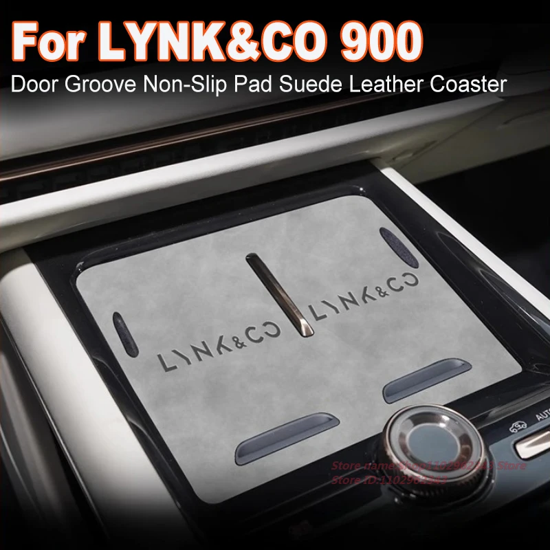 

For LYNK&CO 900 2025 Anti-Slip Cup Mat Suede Leather Coaster Non-Slip Pad for Car Interior Door Groove Modified Accessory