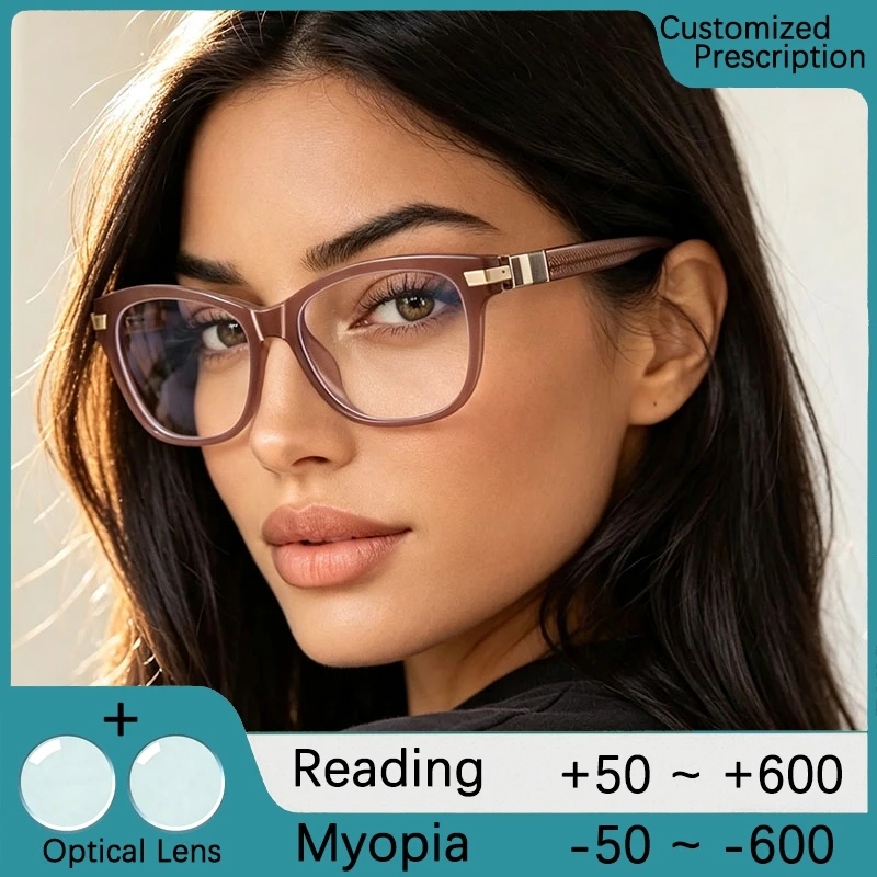 Damen-Korrekturbrillen, Optische Gläser, Lesebrillen, Blaulichtfilter, Myopie-Brillen, Optische Brillengestelle