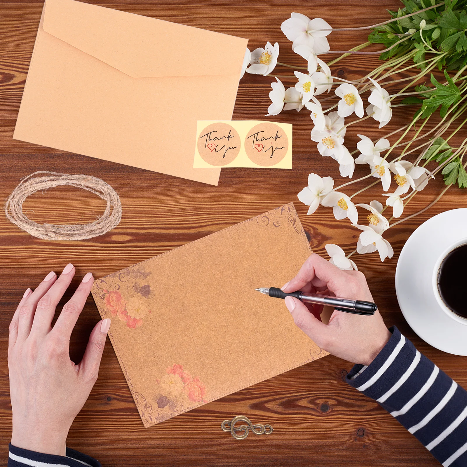 

3 Sets Kraft Envelopes Vintage Writing Paper Letter Sets Blank DIY Paper Retro Style Calligraphy Stationery Notebook