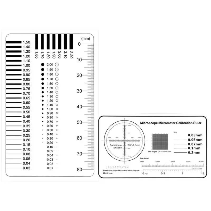 75STO-2Pcs Concrete Crack Width Ruler - High-Precision Microscope Calibration Ruler For Substrate Defect Inspection
