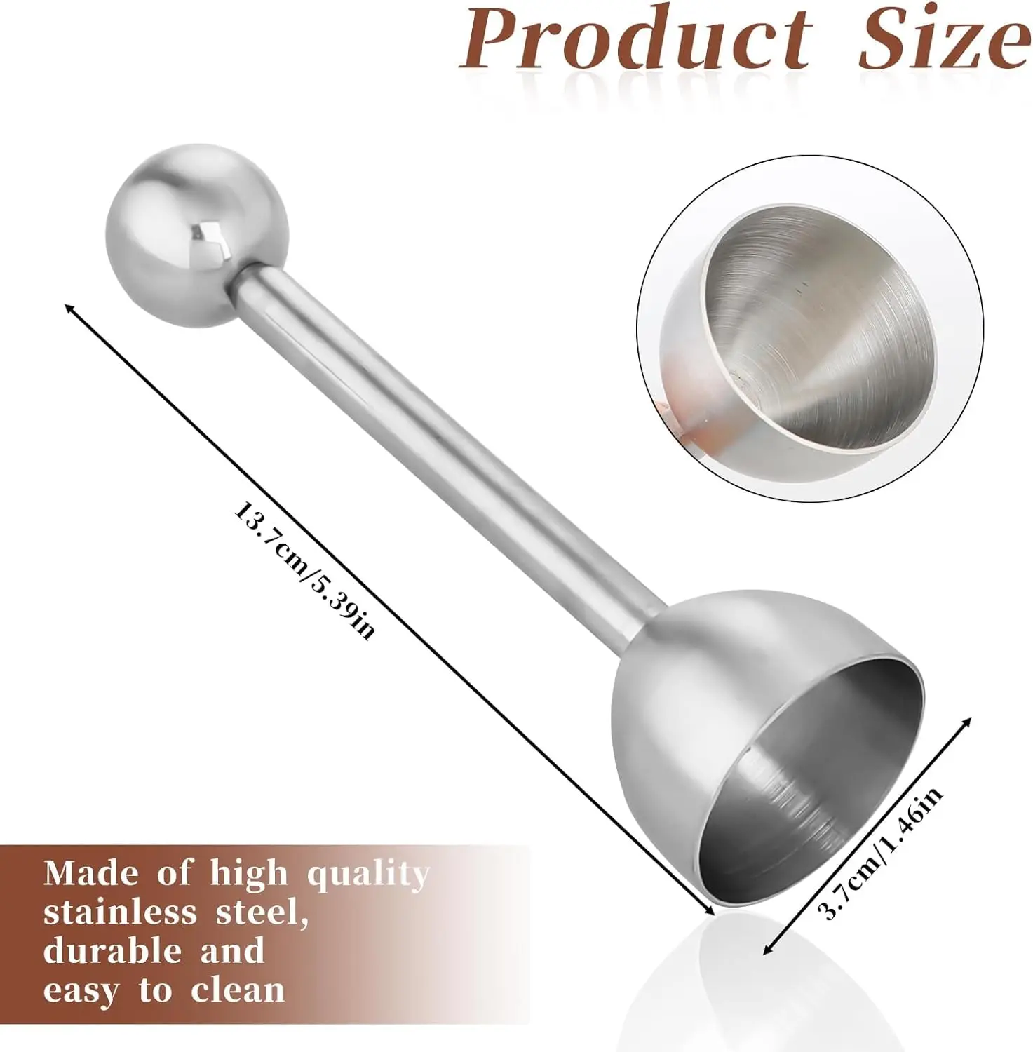 Stainless Steel Egg Cracker Topper, Spring Loaded Egg Shell Opener, Egg Top Remover Cutter Tool for Soft Boiled Eggs