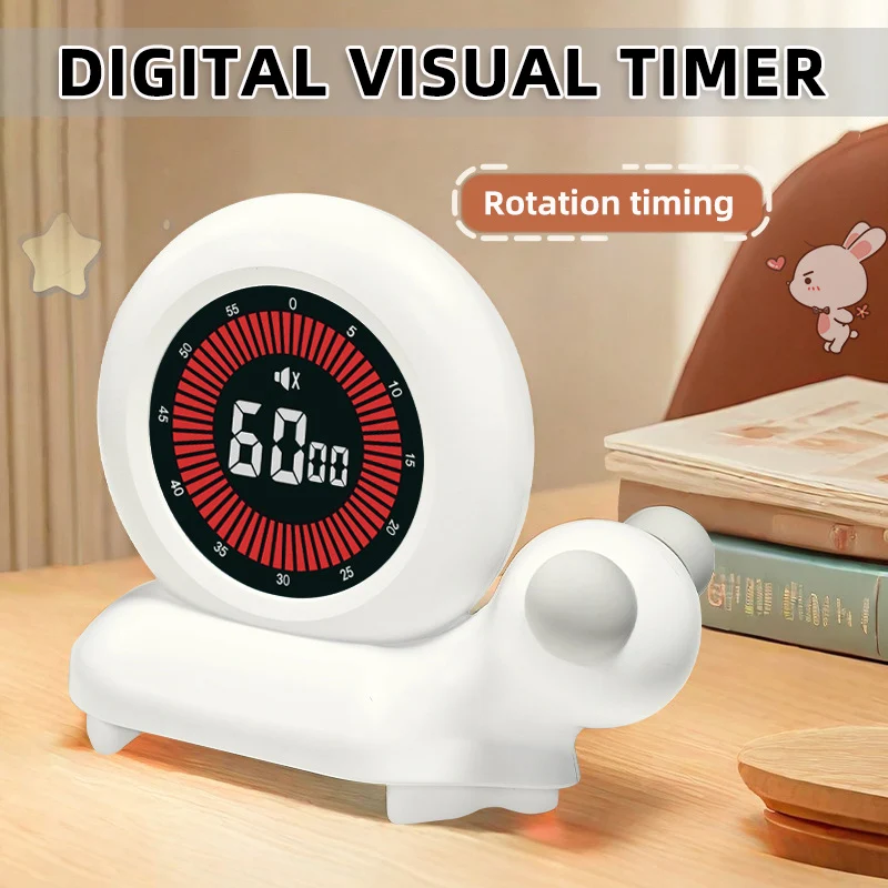 60 Minute LED Visual Timer,Positive/Countdown Rotary Timer Rechargeable Digital Kitchen Timer for Classroom Cooking Fitness
