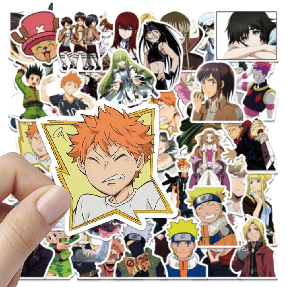 10/30/50/100pcs Mixed Anime Cartoon Stickers Jujutsu Kaisen Attack on Titan Sticker Luggage Phone Laptop Cool Decals Decoration