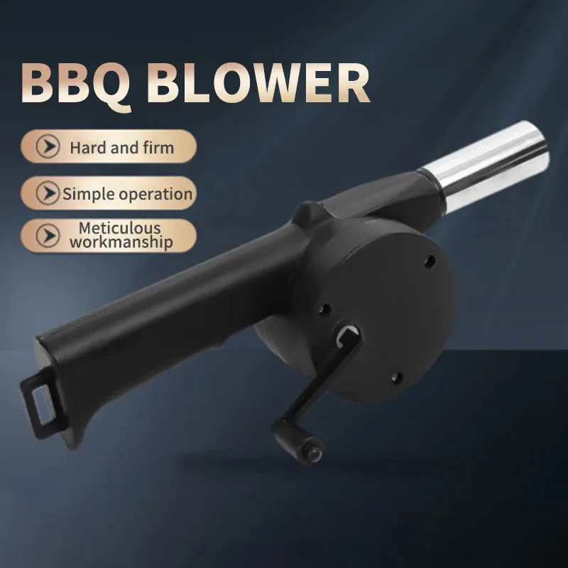 Hand Crank Air Blower Lightweight Manual BBQ Grill Fire Starter Hand-Cranked Barbecue Fan Outdoor Camping Barbecue Picnic Tool