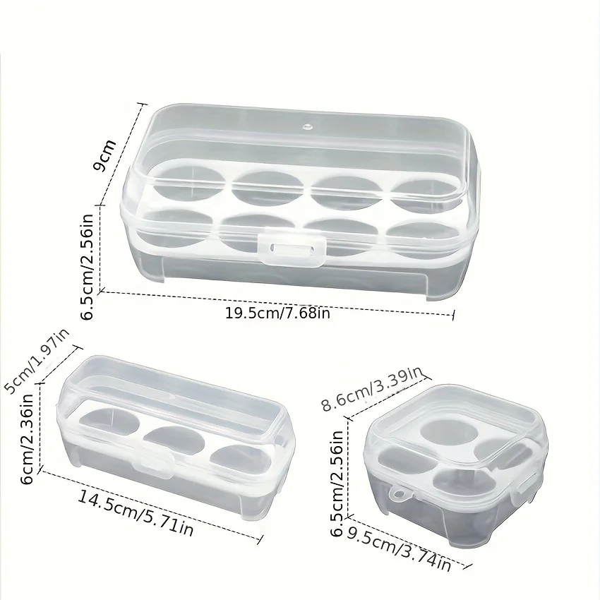 Portable Eggs Box Case Shockproof Egg Holder Kitchen Container Case Transparent Kitchen Organizer For Outdoor Camping Picnic