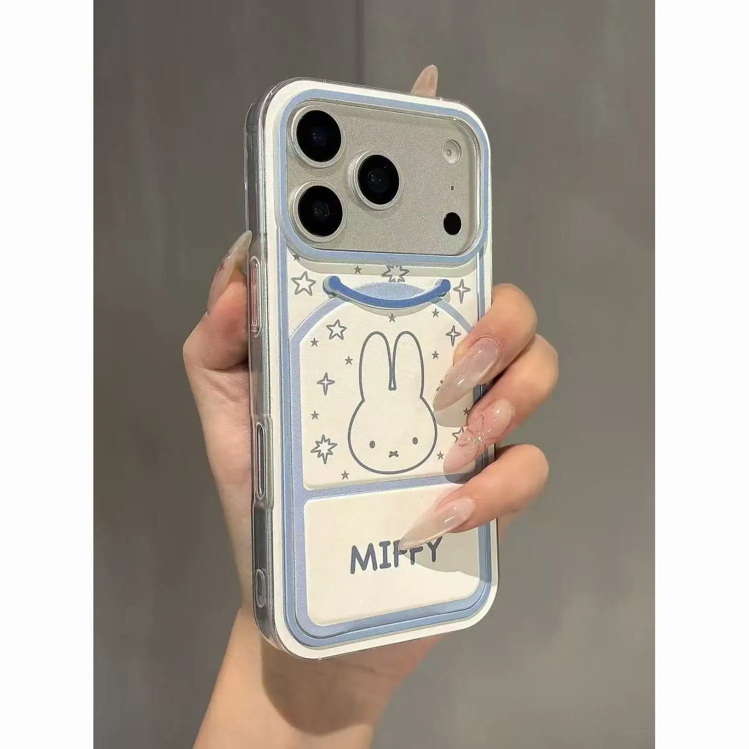 Stars Miffy Bracket Applicable To IPhone17 ProMax Iphone 16 Mobile Phone Case 15 New Style 14 All Inclusive 13 Lovely Kawaii New