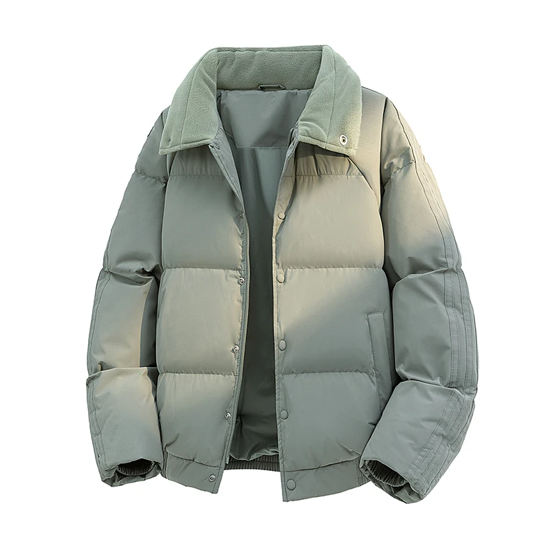 

Winter Thiened White Du down Puffer Jaet Stand Collar Warm Couple's Faionable American Brand Outerwear Coat