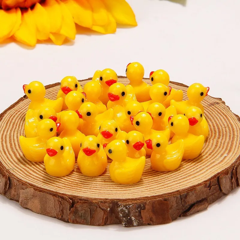 ****10/50/100/200PCS Mini Yellow Duck Mini Character Loose Duck Charm Mini Resin Duck Party DIY Mini Landscape Decoration