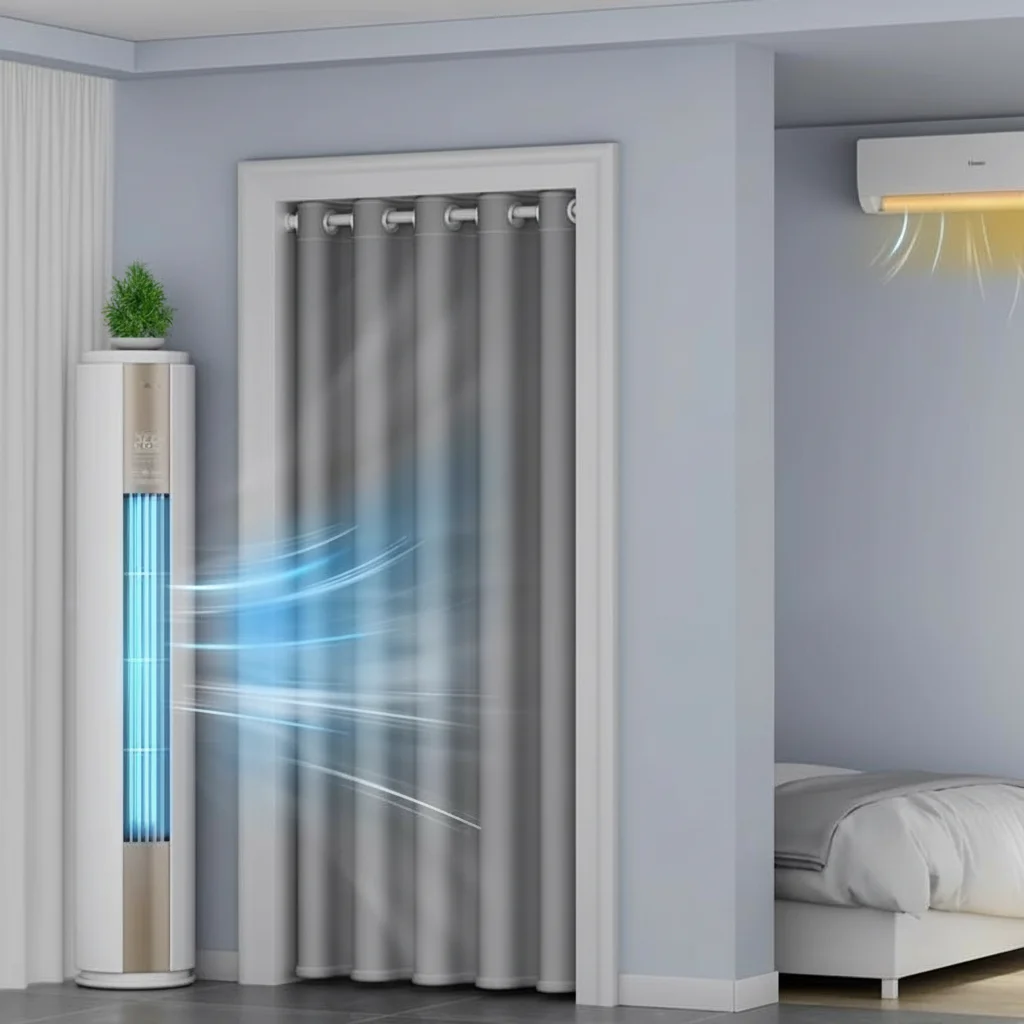 2Pcs  Thick Blackout Door Curtain, Easy Installation, Windproof & Insulated, for Home & Bedroom