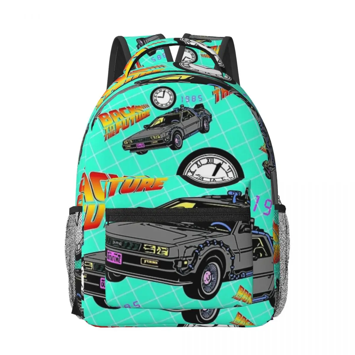 

Back To The Future, DeLorean Pattern Woman Backpacks Boys Girls Bookbag School Bags Portability Laptop Rucksack Shoulder Bag
