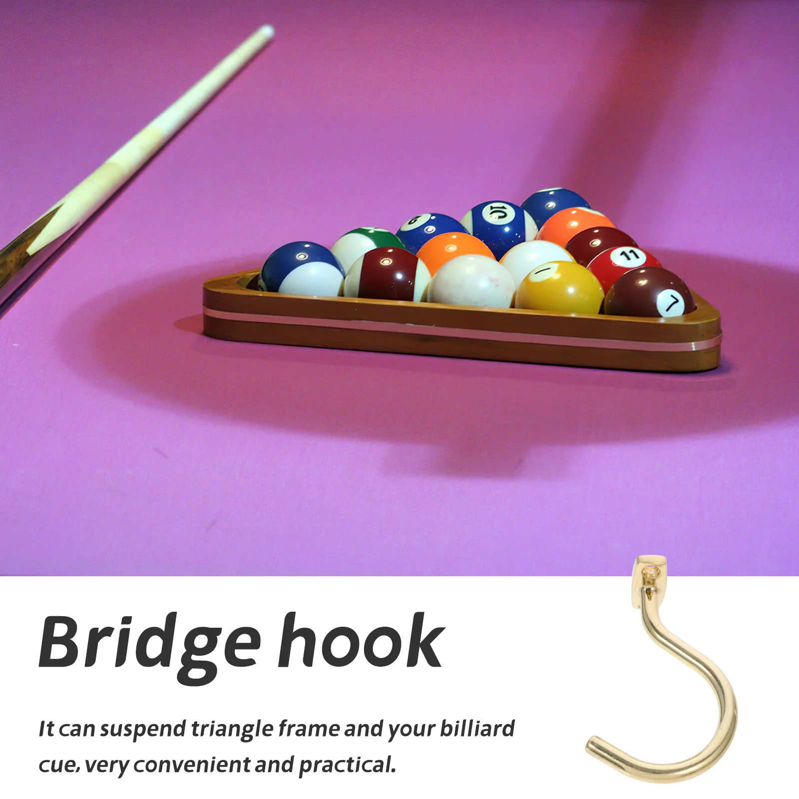 

Snooker Table Hook Iron Material Creative Design Cue Hook Pool Table Triangle Rack Billiard Accessory Pool Rack