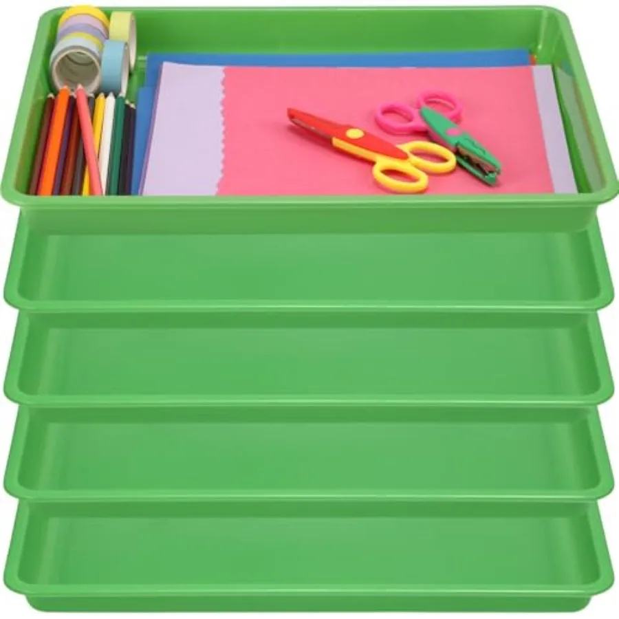 5 Pcs Paper Trays for Classroom Plastic Storage Bin Tray Bulk Stackable File Organizer for Back to School Office Teacher Book O