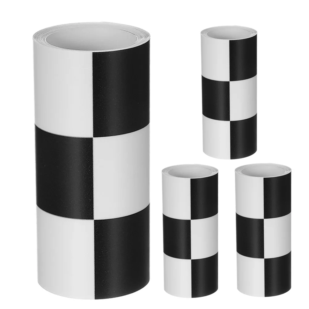 Waterproof Checkered Flag Peel and Stick Wallpaper 4 Rolls Black White Paper for Bathroom Easy Installation