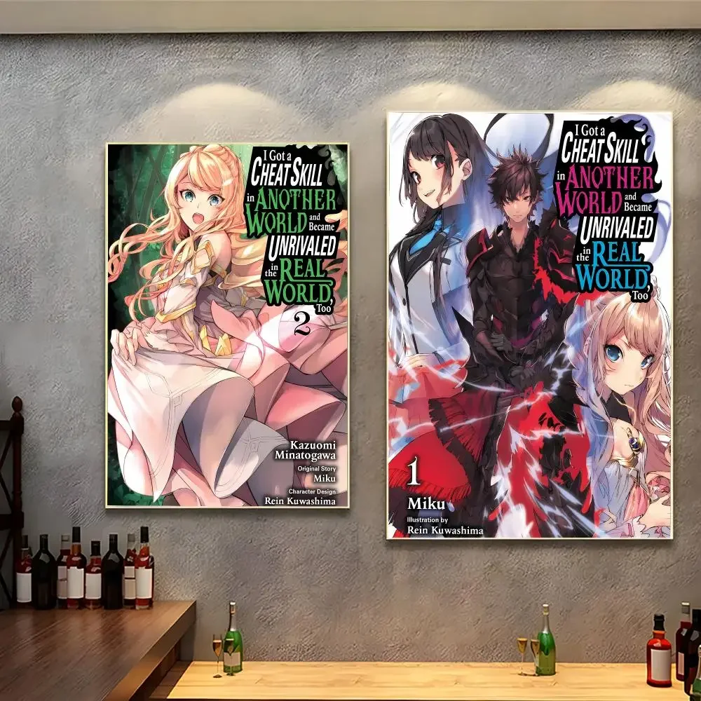 Isekai Action Anime I-I Got a Cheat Skill in Another World and Became Unrivaled in the Real World Too Poster Wall Art Decor Gift