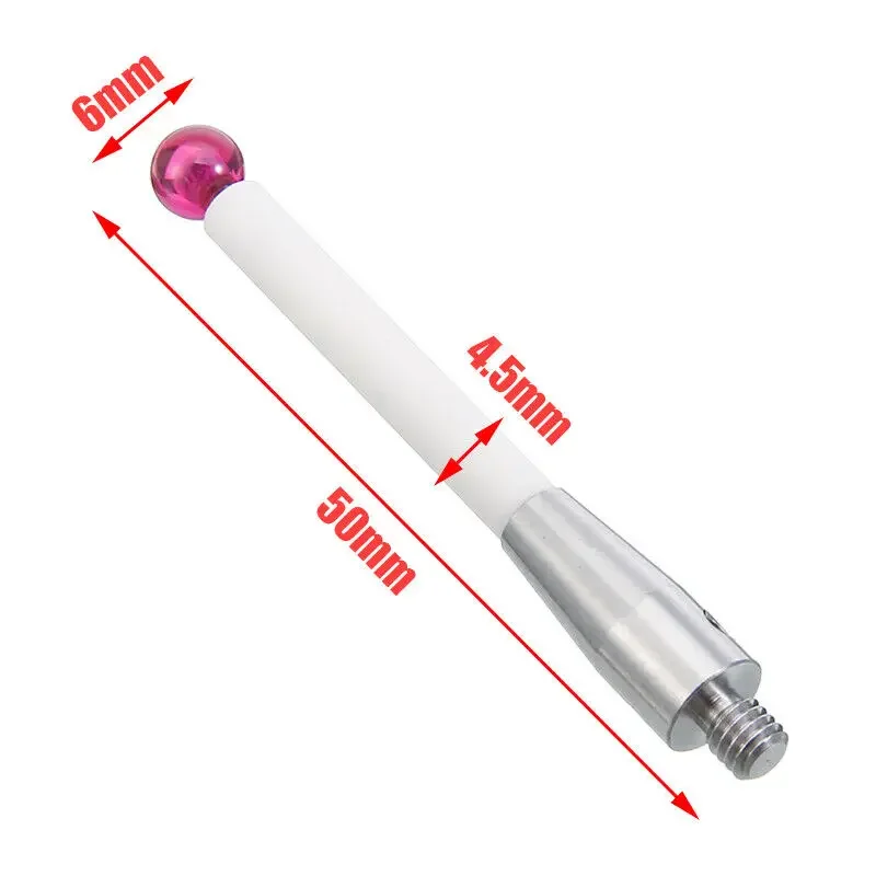 

Сенсорный щуп CMM, стилус диаметром 6 мм, рубиновый шарик, керамический стержень M4 CMM A-5000-3709, инструмент для сенсорного щупа