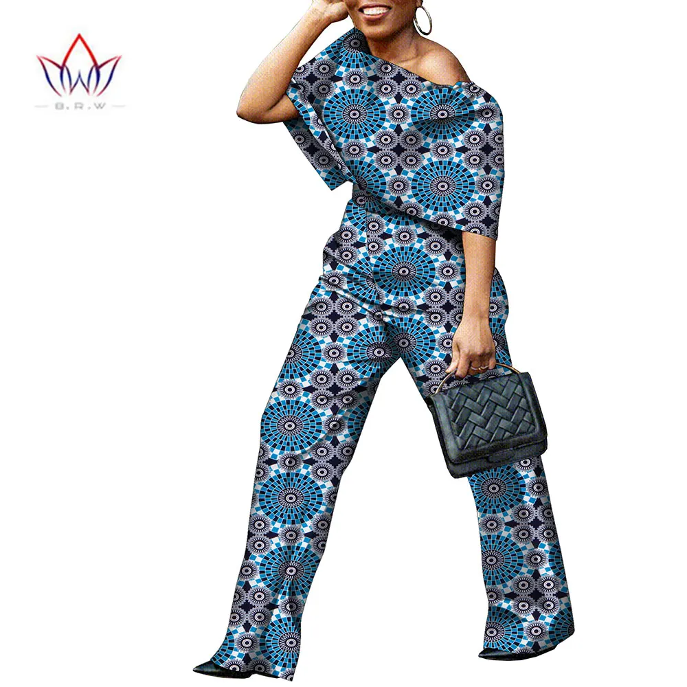 

African Print Women's Romper Ankara One-shoulder Party Jumpsuit Boubou Africain Femme Clothing Wy10559