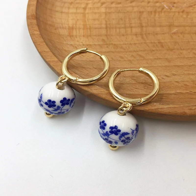 Fashion Jewelry Trendy Ceramic Earrings Elegant Simple Korean Design Drop Earrings For Women Female Gifts