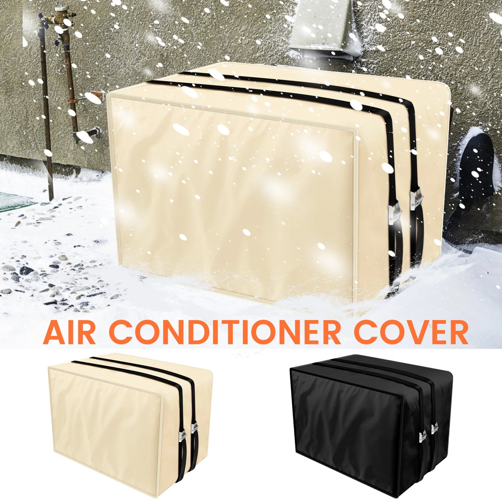 

Air Conditioner Cover 3 Layer Window AC Protection Cover Waterproof Windproof Black Window AC Cover for Winter Outdoor Protector